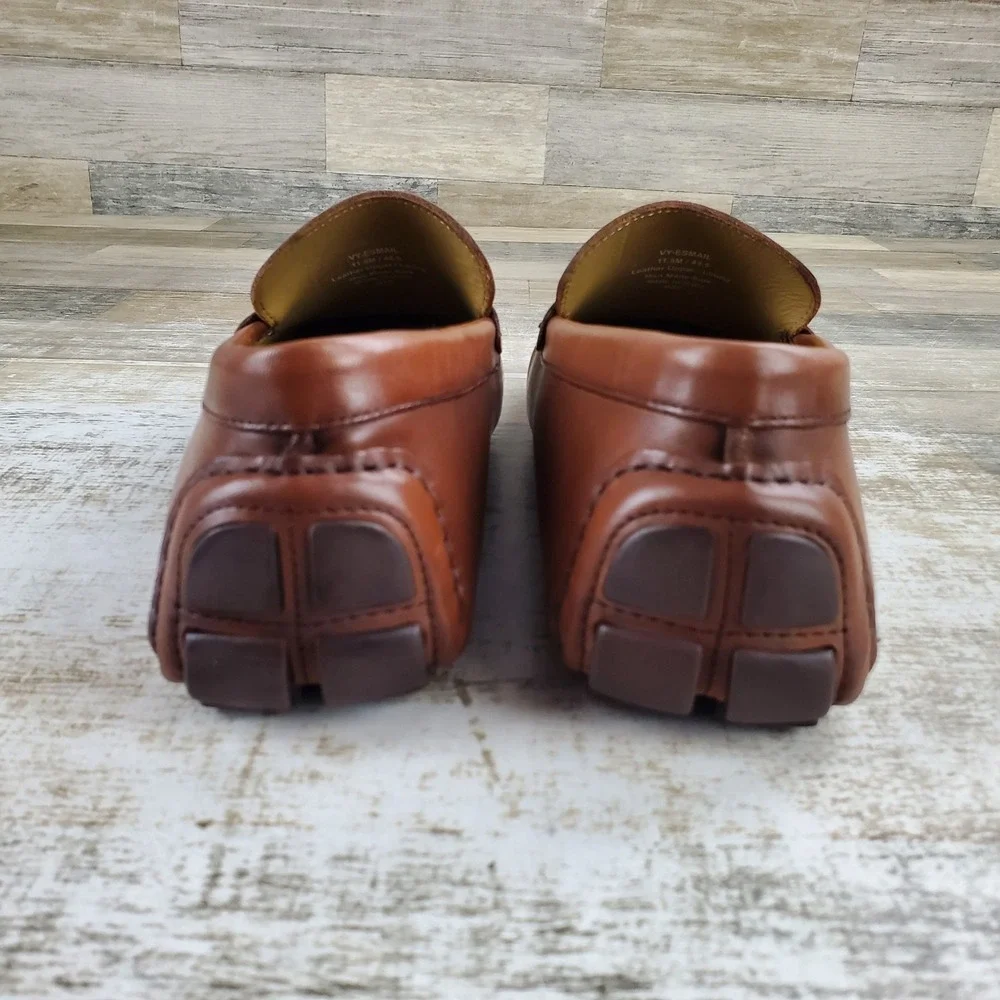Vince Camuto Esmail Mens Driving Loafer Shoes Sz 11.5 M Dark Tan Slip On Comfort